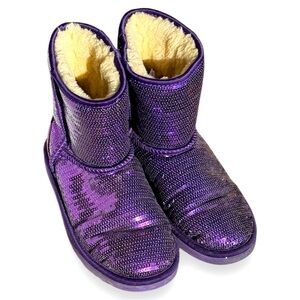 Girls size 4 purple sequin Ugg boots.